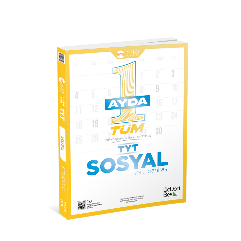 345 1 Ayda Tüm TYT Sosyal Soru Bankası