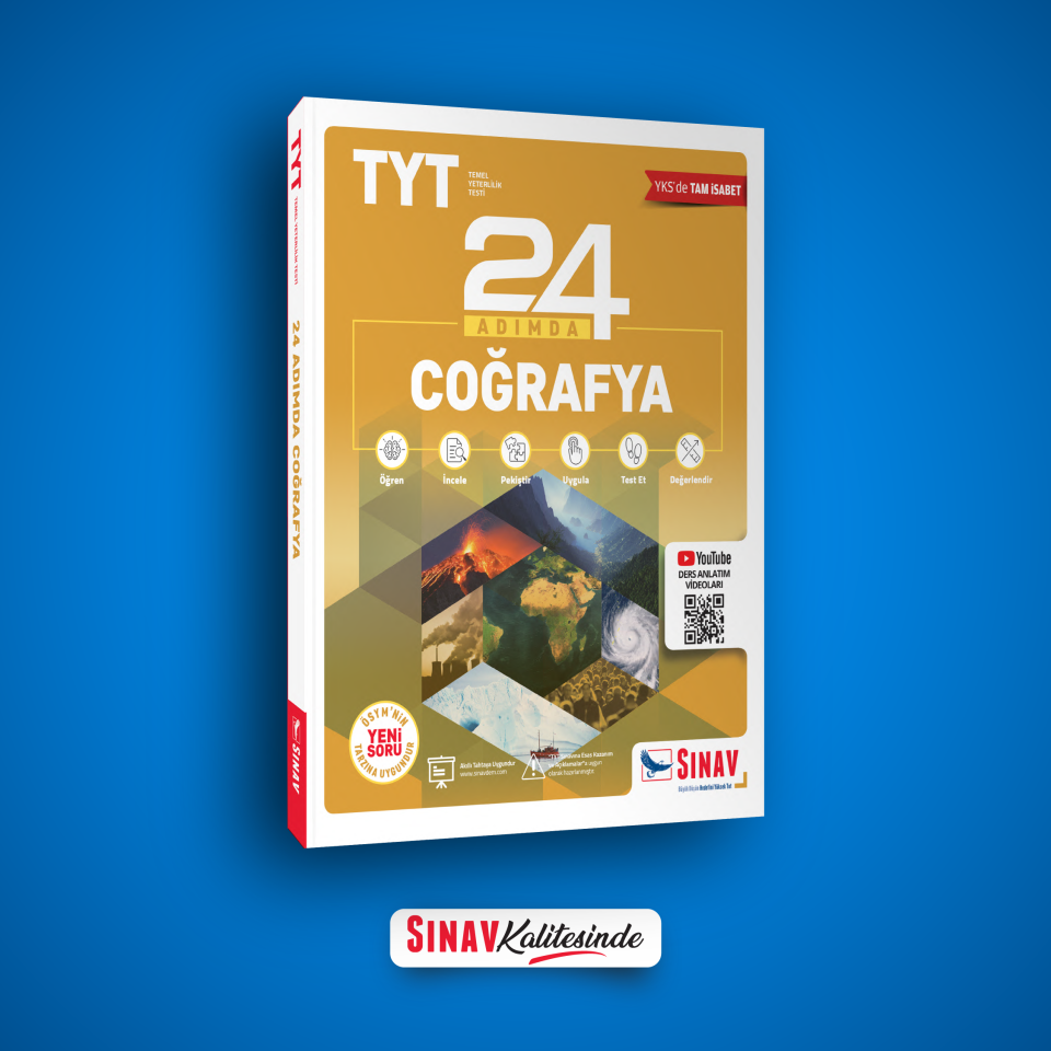 Sınav Yayınları TYT Coğrafya 24 Adımda Konu Anlatımlı Soru Bankası