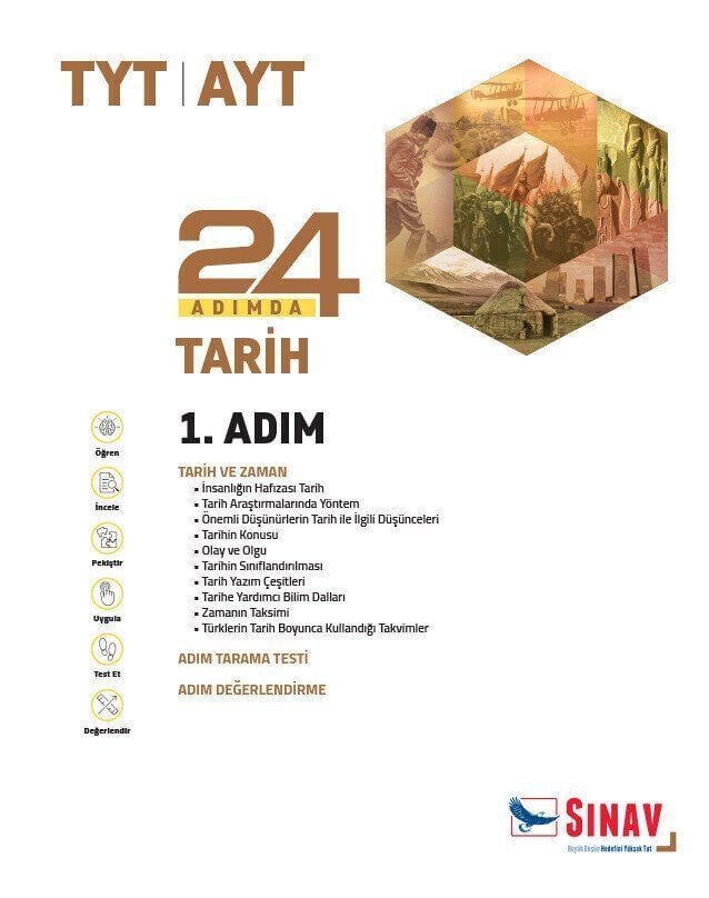 Sınav Yayınları TYT AYT Tarih 24 Adımda Konu Anlatımlı Soru Bankası