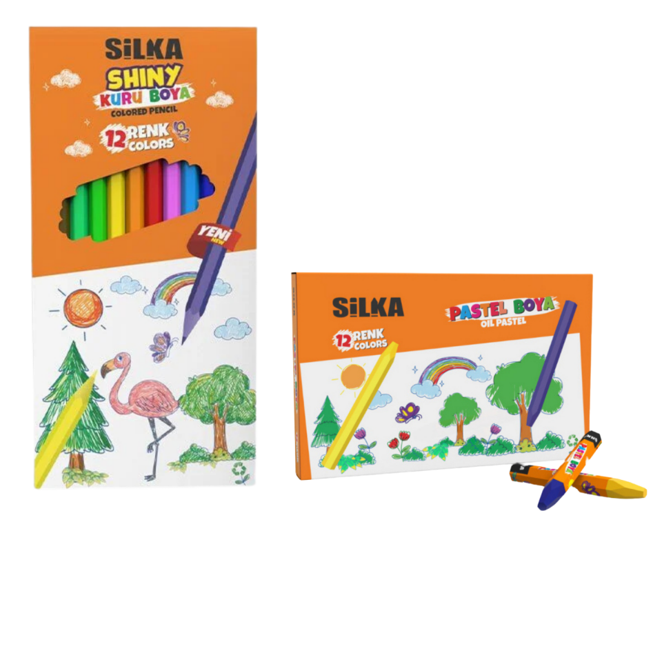 SİLKA 12 + 12 Kuru Boya Pastel Boya Set