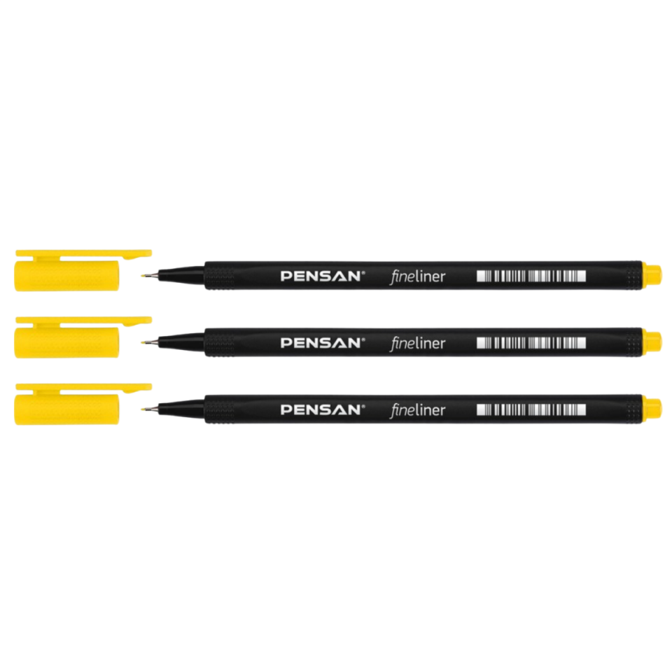Pensan Fineliner Kalem 6500 Sarı 3'lü