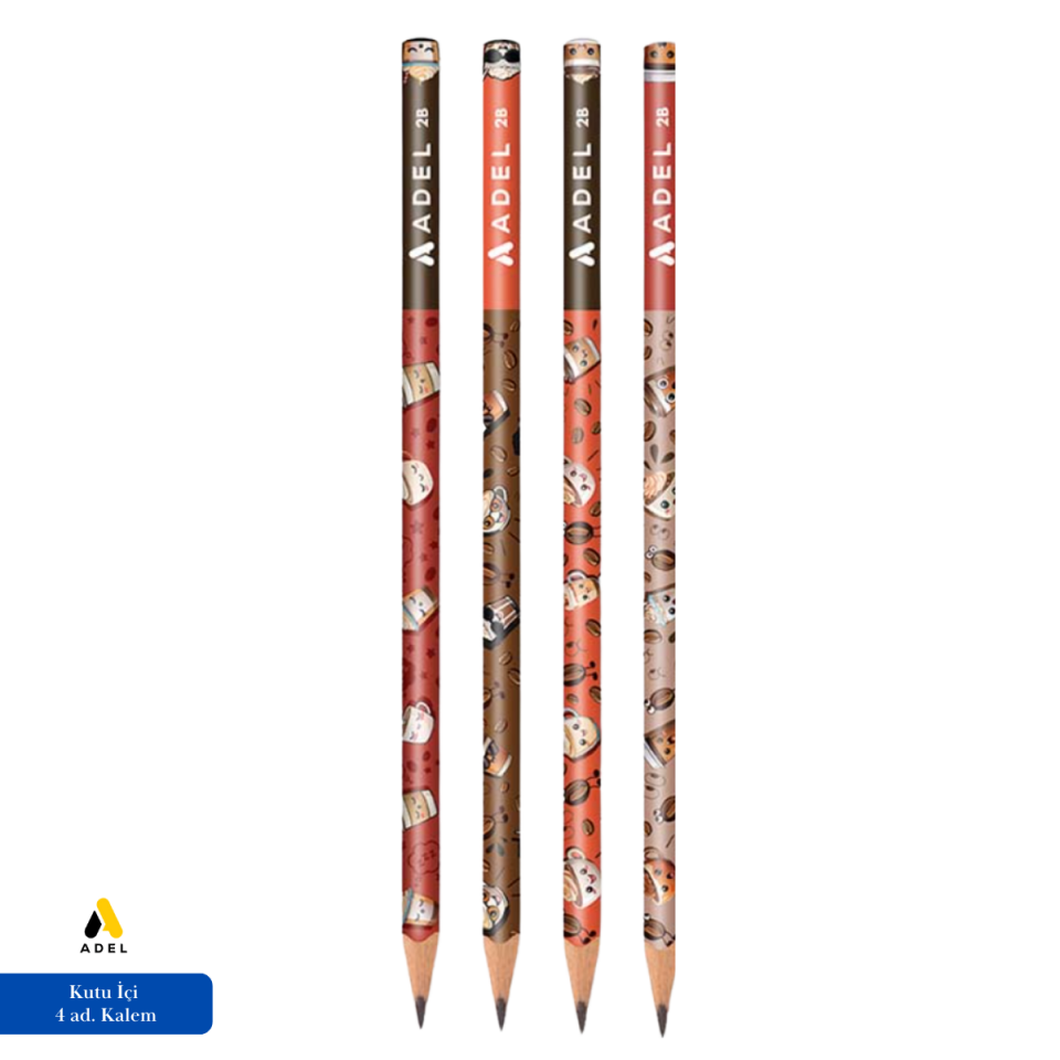 Adel Kahve Desenli Kurşun Kalem 2B