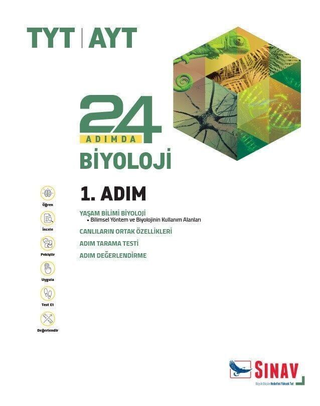 Sınav Yayınları TYT AYT Biyoloji 24 Adımda Konu Anlatımlı Soru Bankası