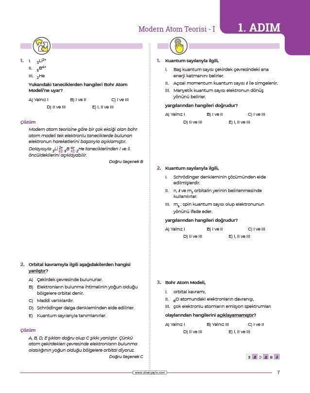Sınav Yayınları AYT Kimya 24 Adımda Konu Anlatımlı Soru Bankası