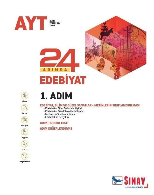 Sınav Yayınları AYT Edebiyat 24 Adımda Konu Anlatımlı Soru Bankası