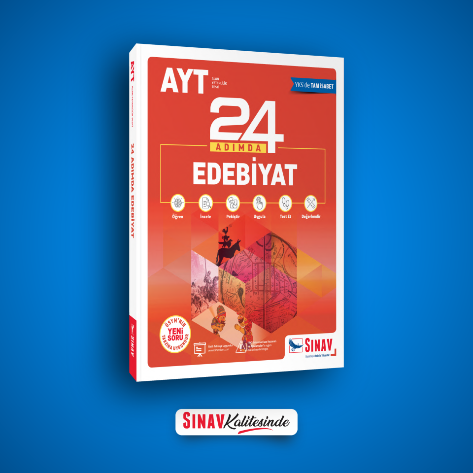 Sınav Yayınları AYT Edebiyat 24 Adımda Konu Anlatımlı Soru Bankası