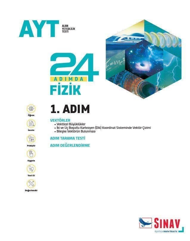 Sınav Yayınları AYT Fizik 24 Adımda Konu Anlatımlı Soru Bankası