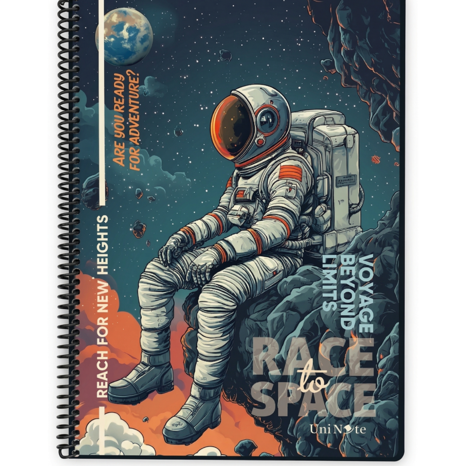 UniNote Spce Spiralli Pp Kapak A4 72 Yp.Kareli Defter 03