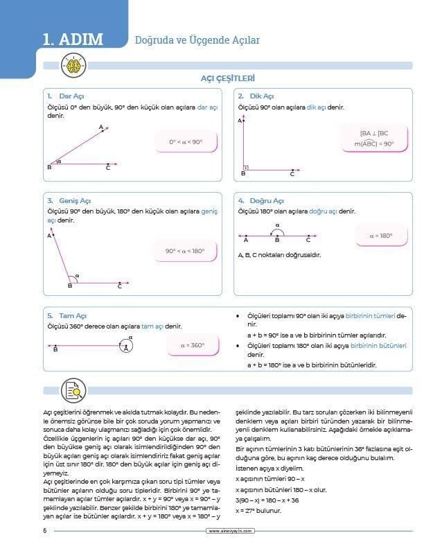 Sınav Yayınları TYT AYT Geometri 24 Adımda Konu Anlatımlı Soru Bankası