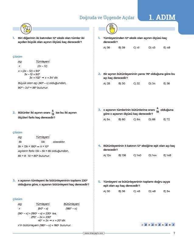 Sınav Yayınları TYT AYT Geometri 24 Adımda Konu Anlatımlı Soru Bankası