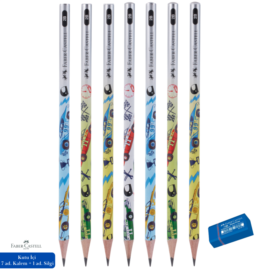 Faber Castel Arabalar Kurşun Kalem 2B
