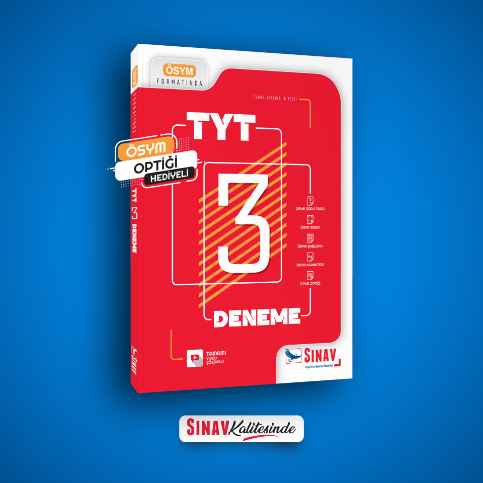 Sınav Yayınları TYT Tamamı Video Çözümlü 3 Deneme