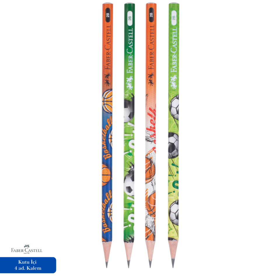 Faber Castell Spor Kurşun Kalem 2B 4 Adet Kurşun Kalem Seti