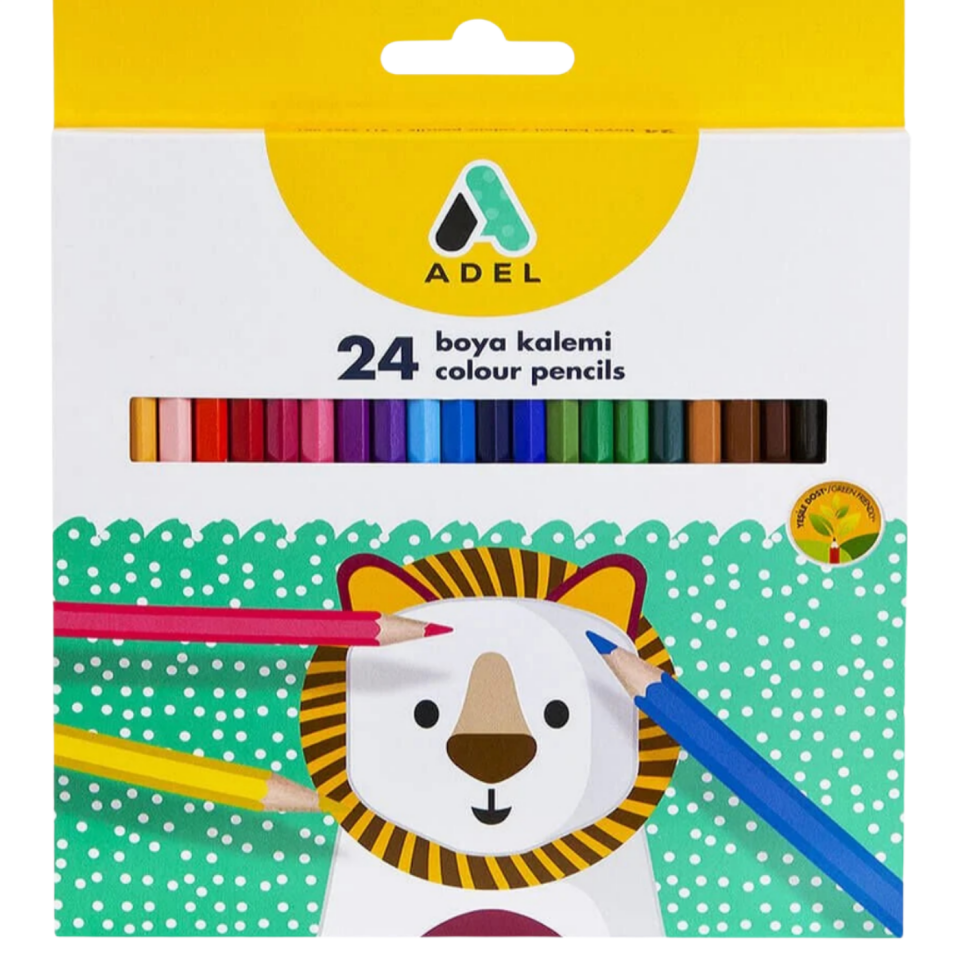 Adel Kuruboya 24 Renk Tam Boy Karton Kutu 365001