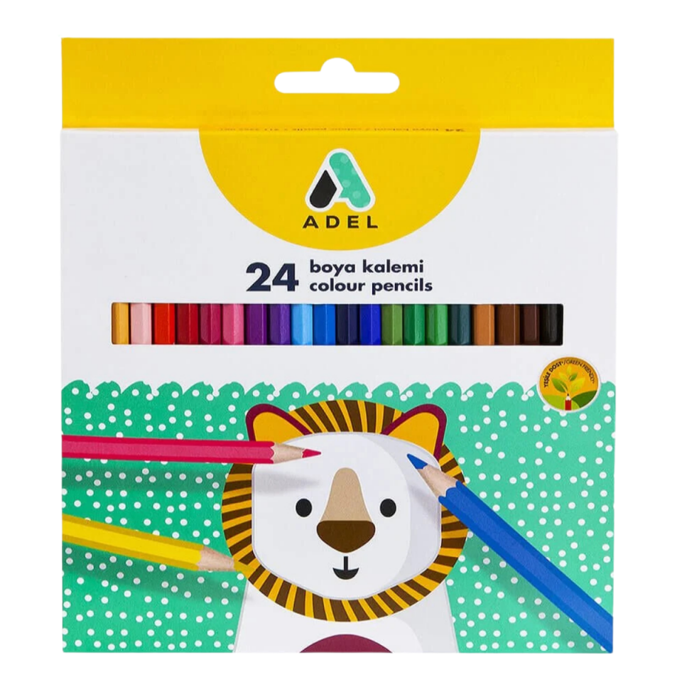 Adel Kuruboya 24 Renk Tam Boy Karton Kutu 365001