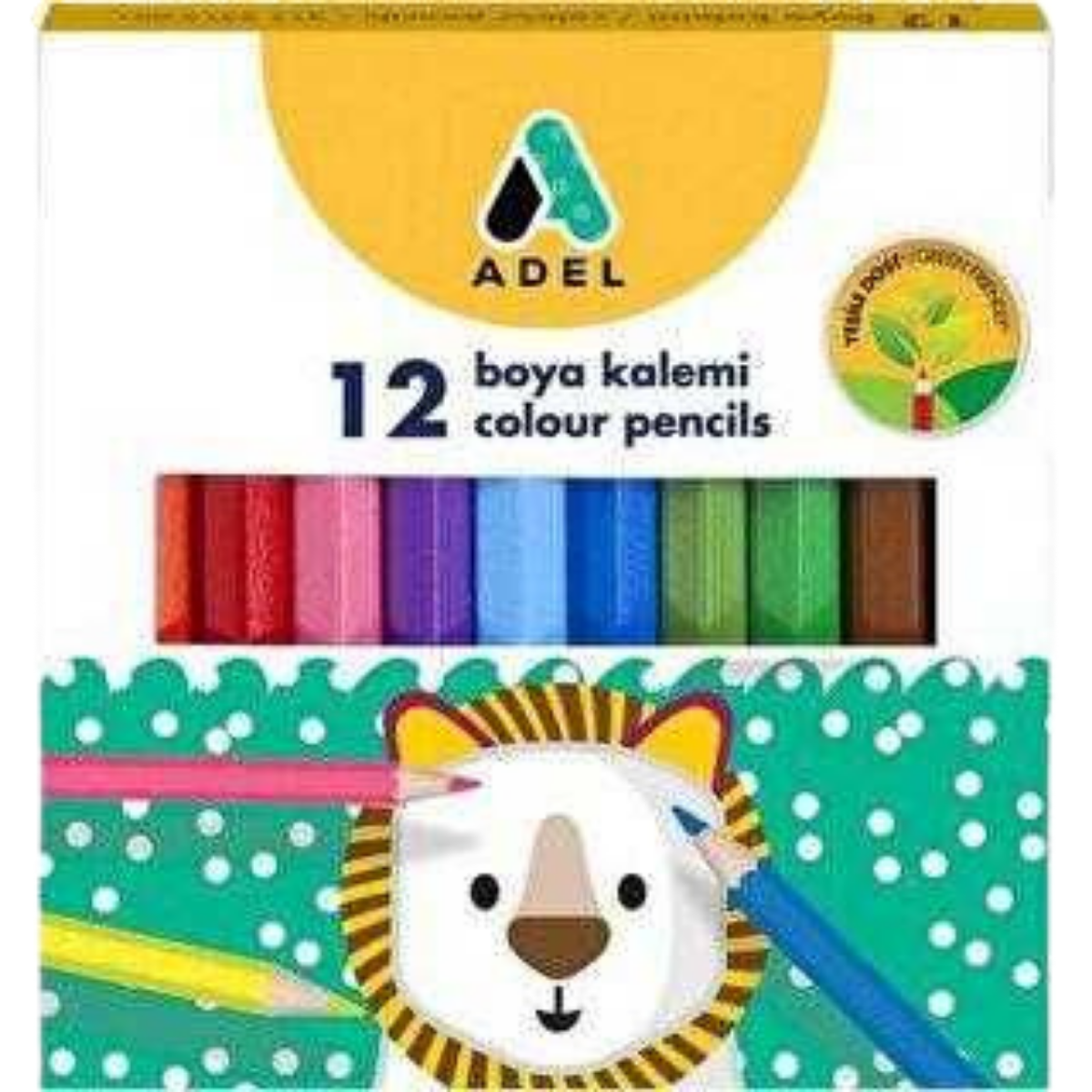 Adel Kuruboya 12 Renk Yarım Boy Karton Kut.325001