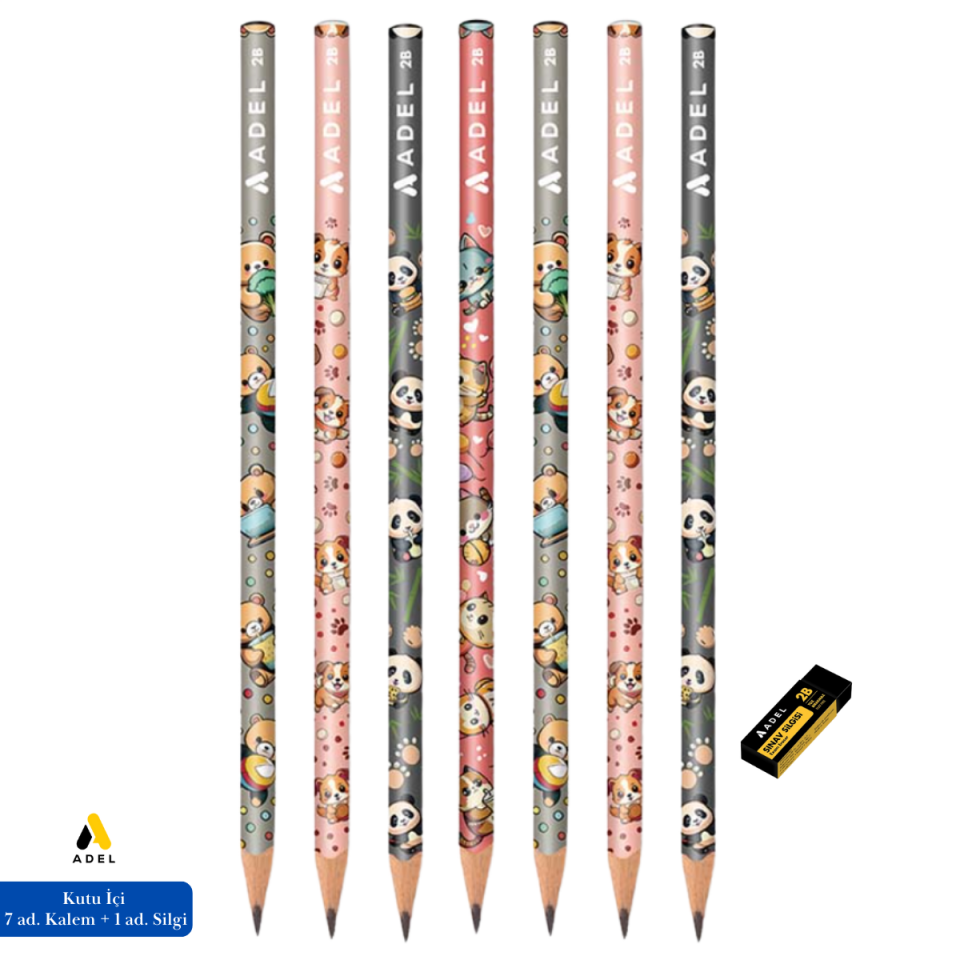 Adel Mutlu Hayvanlar Kurşun Kalem 2B