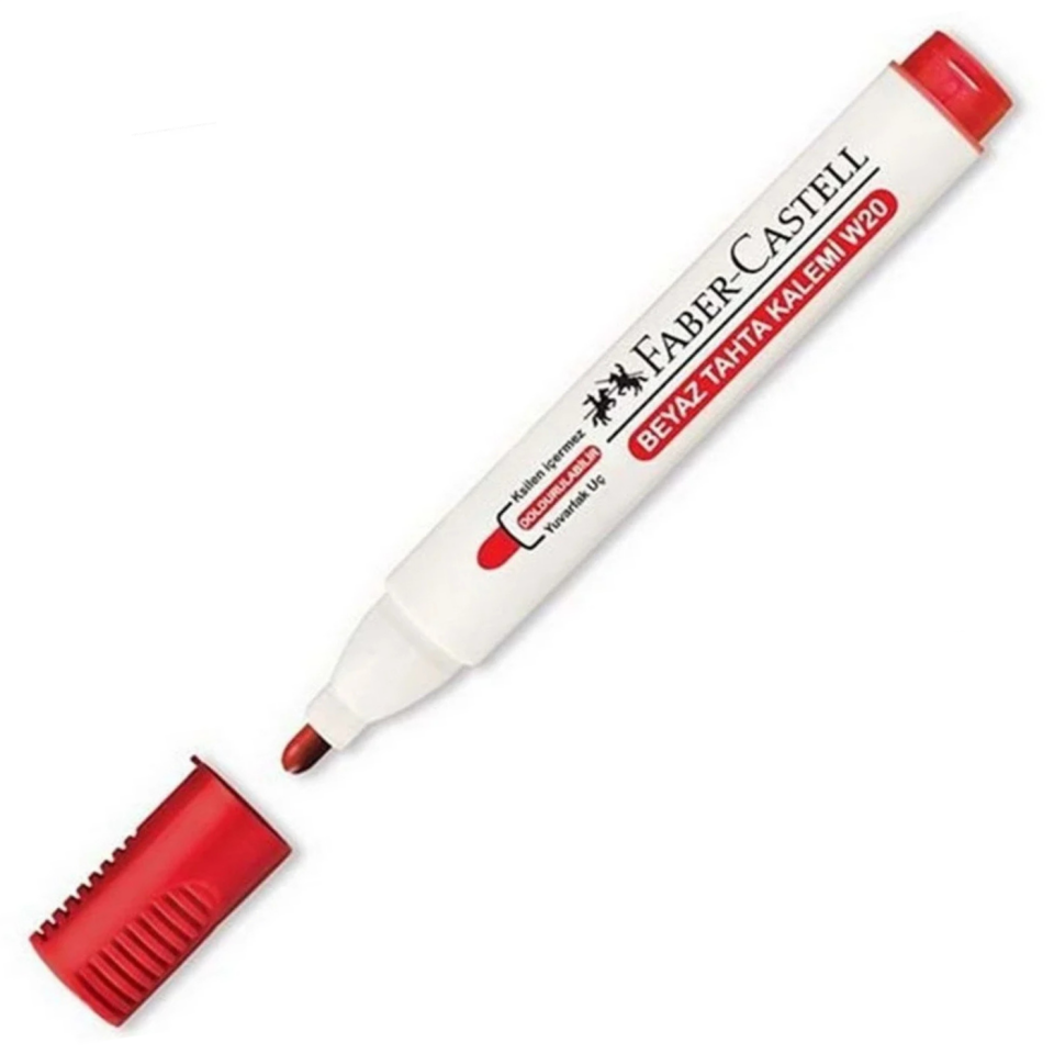Faber Castell W20 Beyaz Tahta Kalemi  Kırmızı