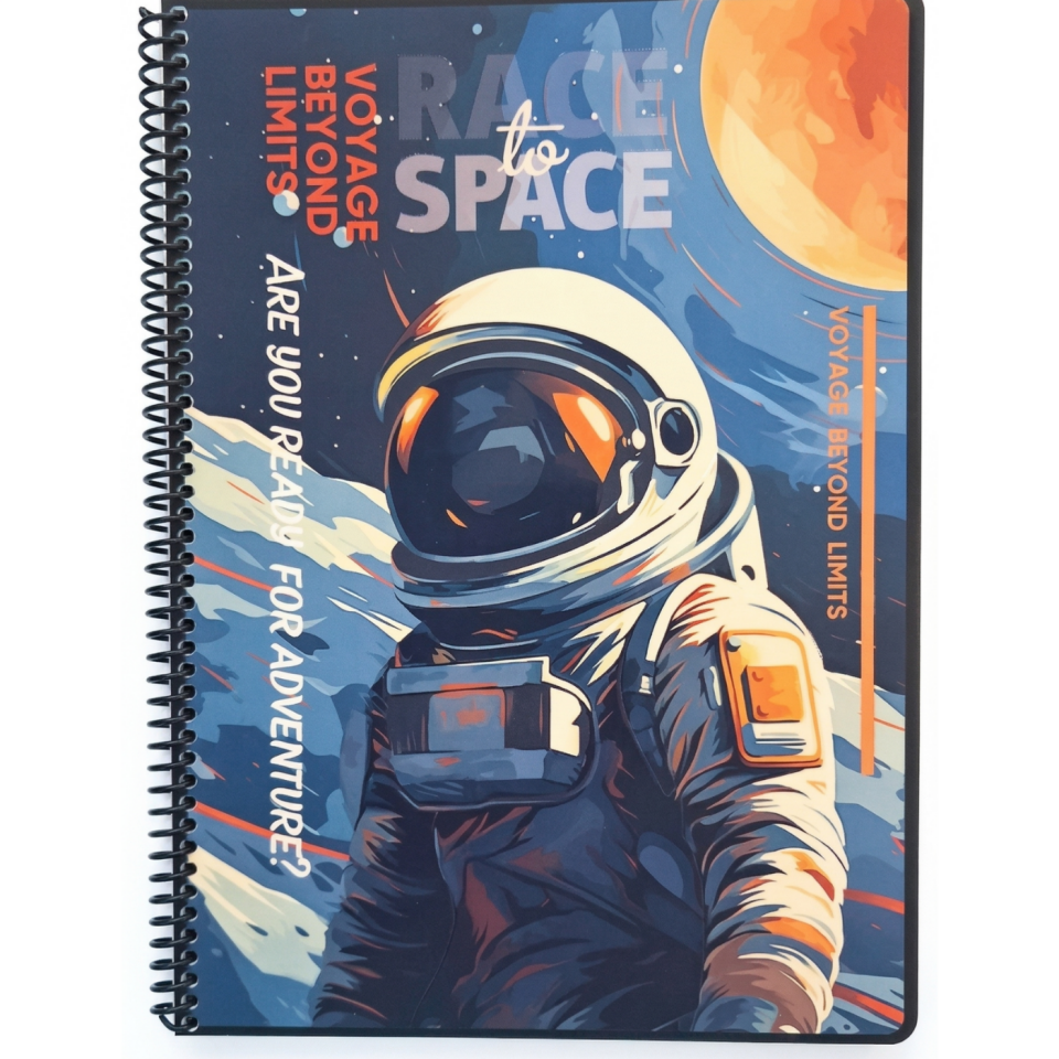 UniNote Space Spiralli Pp Kapak A4 96 Yp.Kareli Defter 04