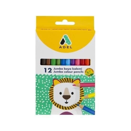 Adel Jumbo Hexa Boya Kalemı 12 Renk Tam Boy 510001