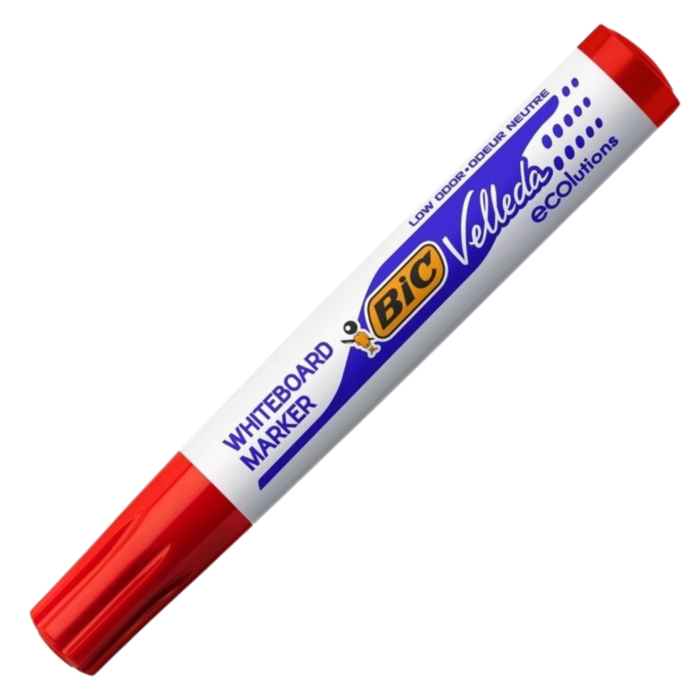 Bic 1701 Velleda Eco Yuvarlak Uçlu Beyaz Tahta Kalemi Kırmızı
