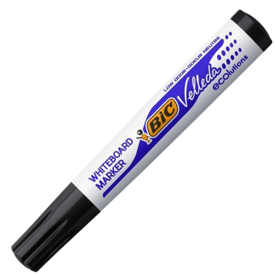 Bic 1701 Velleda Eco Yuvarlak Uçlu Beyaz Tahta Kalemi Siyah