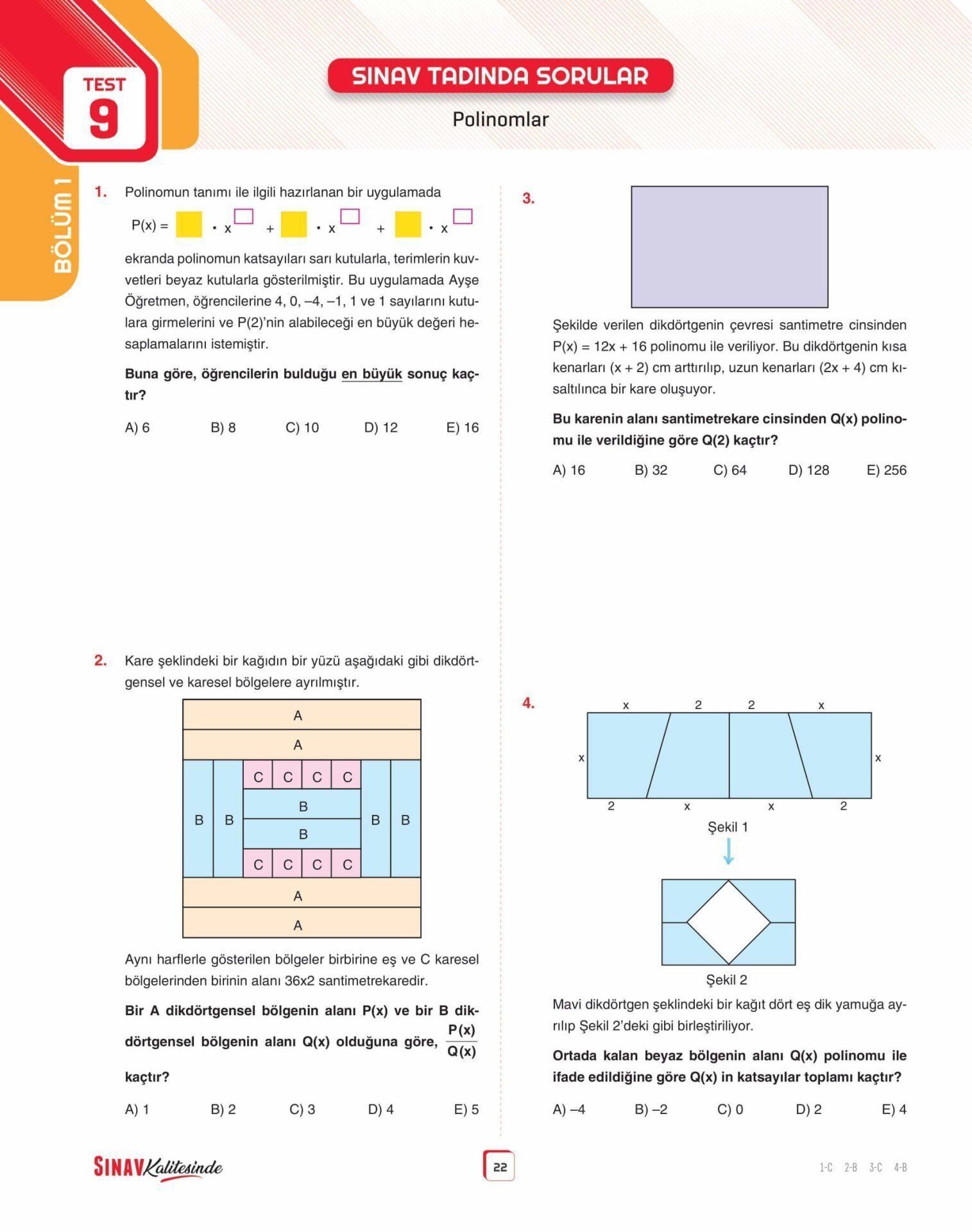 Sınav Yayınları Sınav Kalitesinde AYT Matematik Soru Bankası