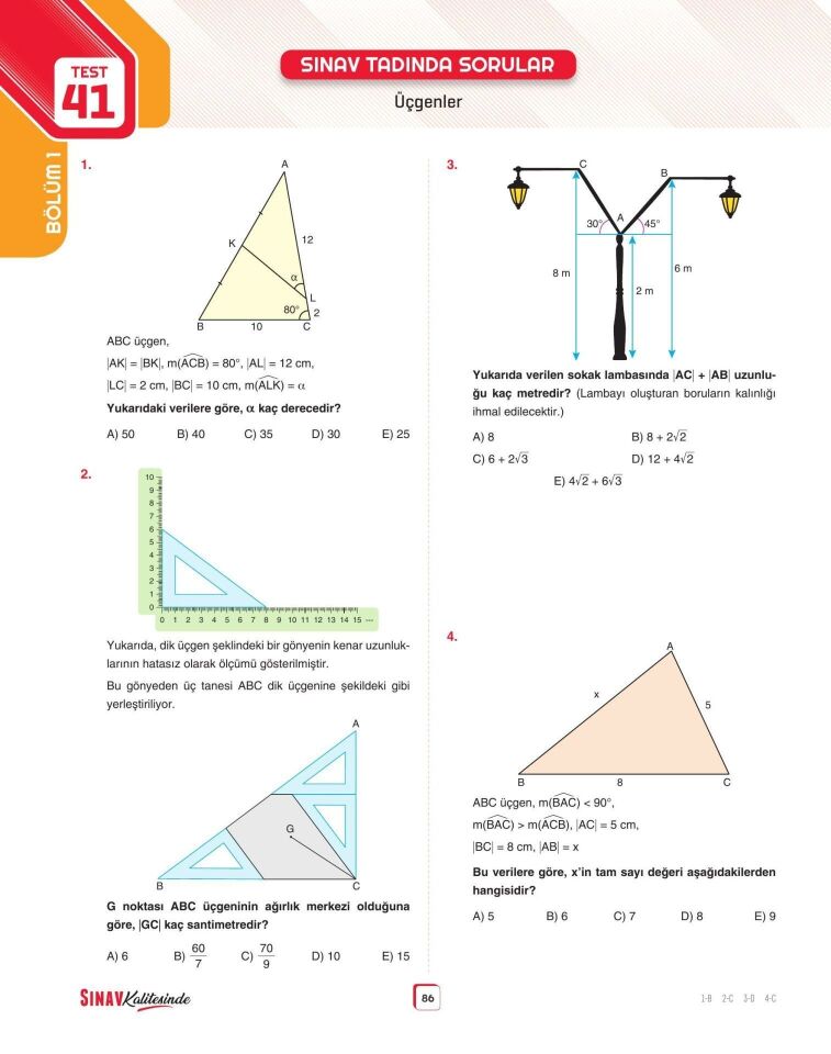 Sınav Yayınları Sınav Kalitesinde TYT Geometri Soru Bankası