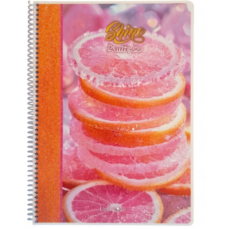 UniNote Shine Spiralli Kabartma Kapak A4 72 Yp.Kareli Defter 01