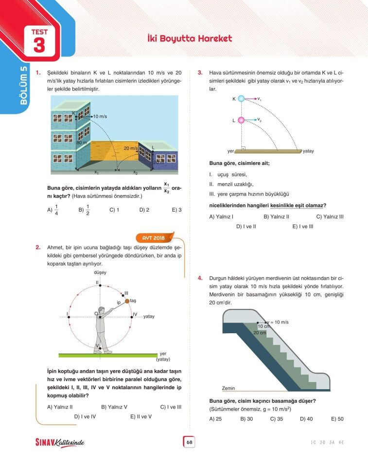 Sınav Yayınları Sınav Kalitesinde AYT Fizik Soru Bankası