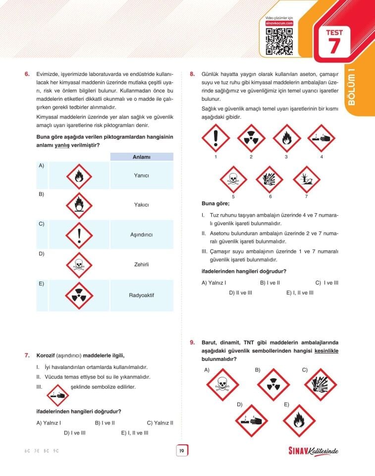Sınav Yayınları Sınav Kalitesinde TYT Kimya Soru Bankası