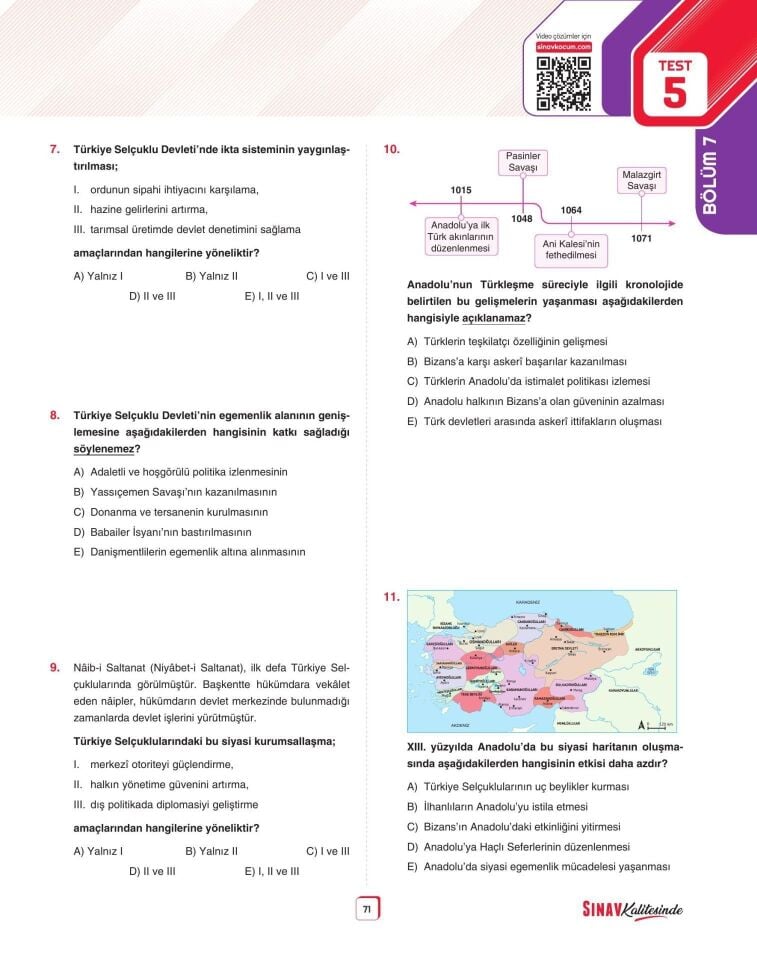 Sınav Yayınları Sınav Kalitesinde AYT Tarih Soru Bankası