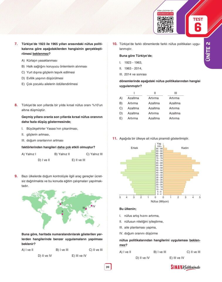 Sınav Yayınları Sınav Kalitesinde AYT Coğrafya Soru Bankası
