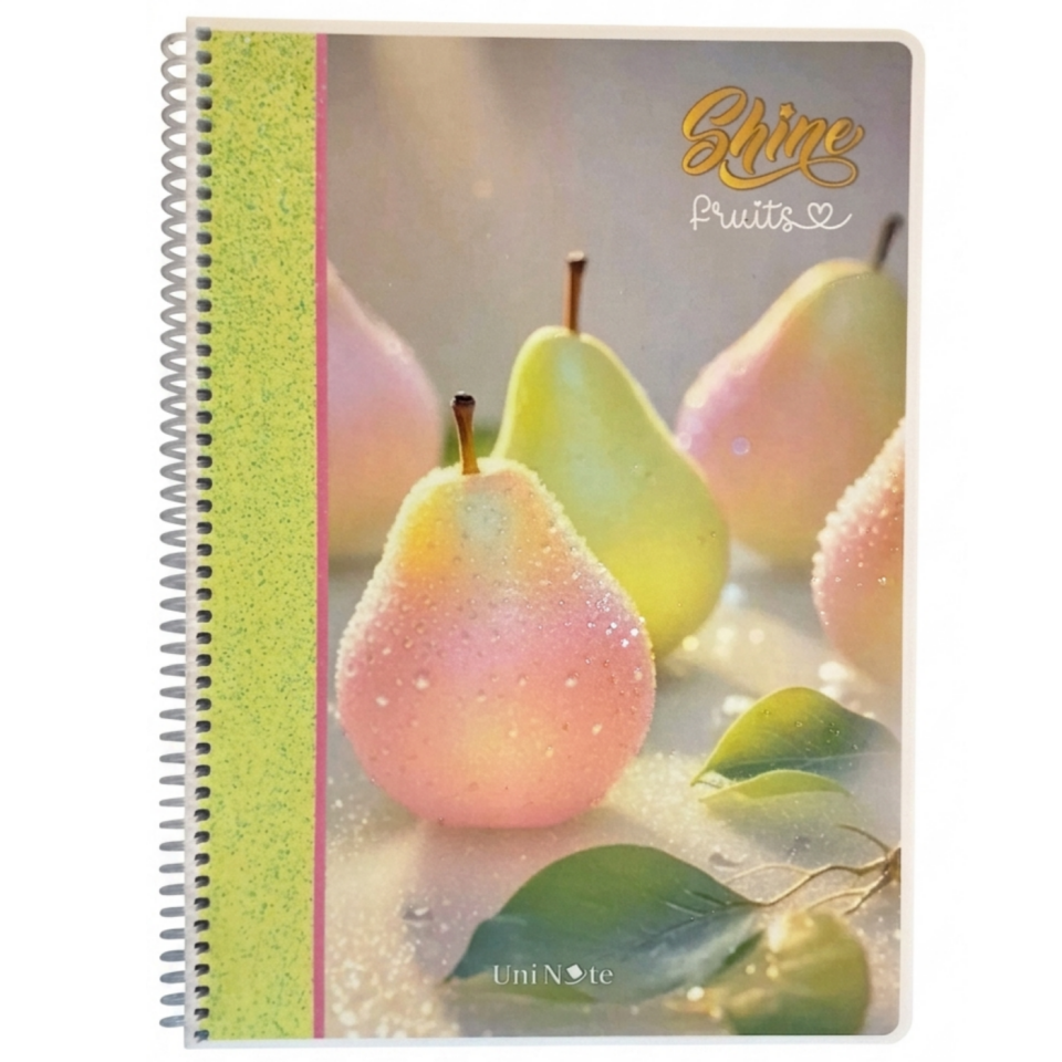 UniNote Shine Spiralli Kabartma Kapak A4 96 Yp.Kareli Defter 07