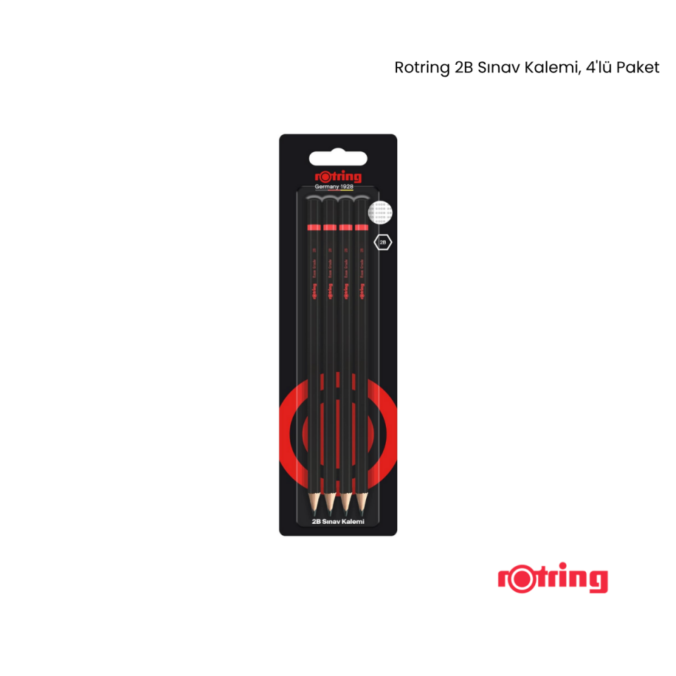 Rotring 2B Sınav Kalemi, 4'lü Paket