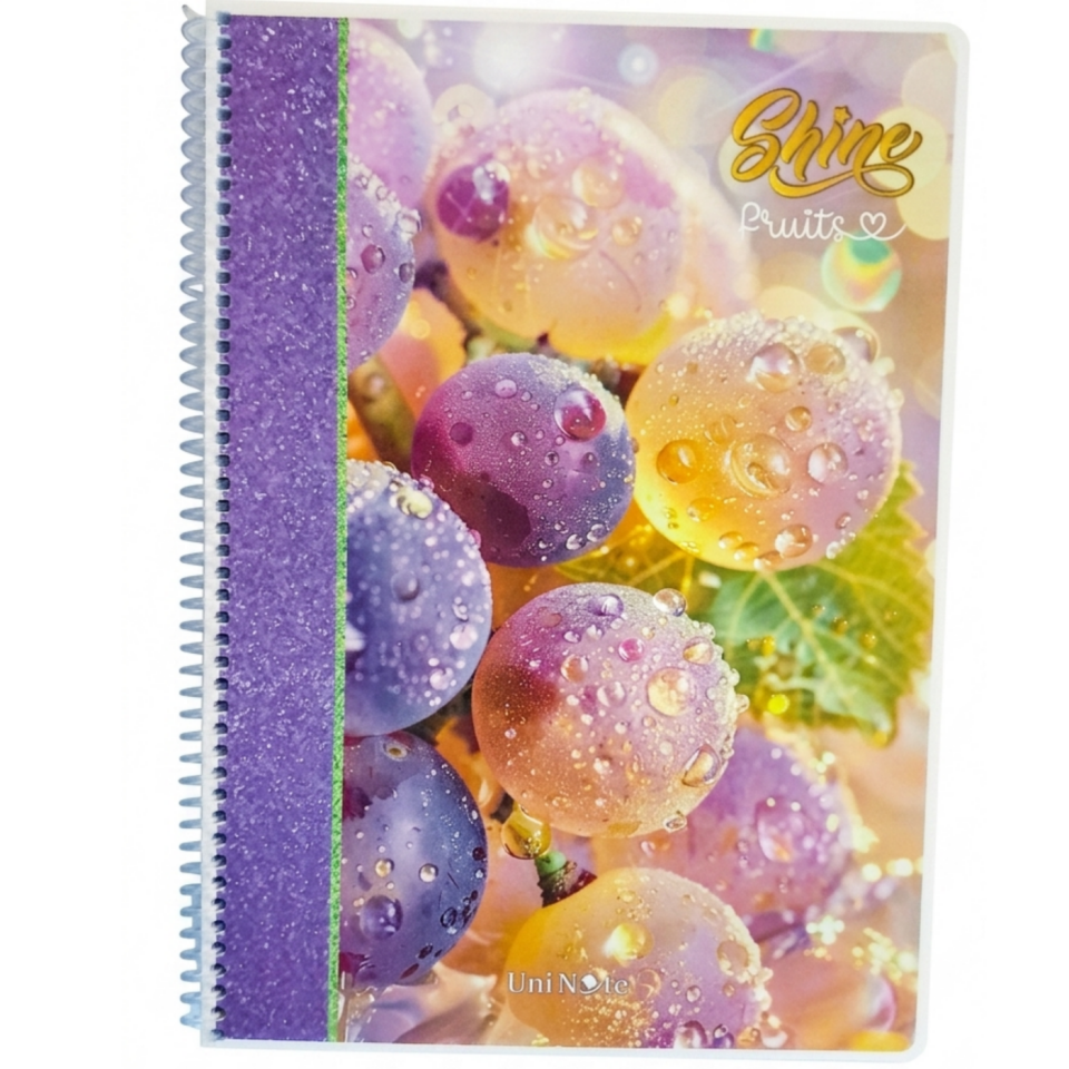 UniNote Shine Spiralli Kabartma Kapak A4 72 Yp.Çizgili Defter 04