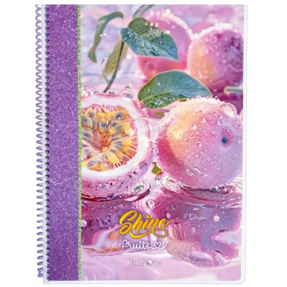 UniNote Shine Spiralli Kabartma Kapak A4 72 Yp.Çizgili Defter 06