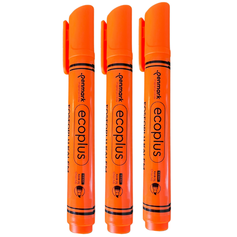 Penmark Hs1300-03 Ecoplus Kalem Tipi Fosforlu Kalem Turuncu