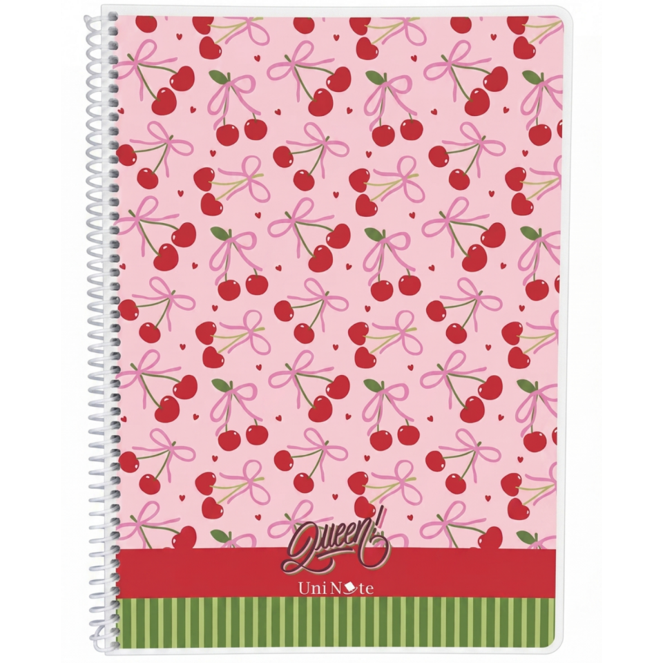 UniNote Queen Spiralli Pp Kapak A4 72 Yp.Çizgili Defter 01