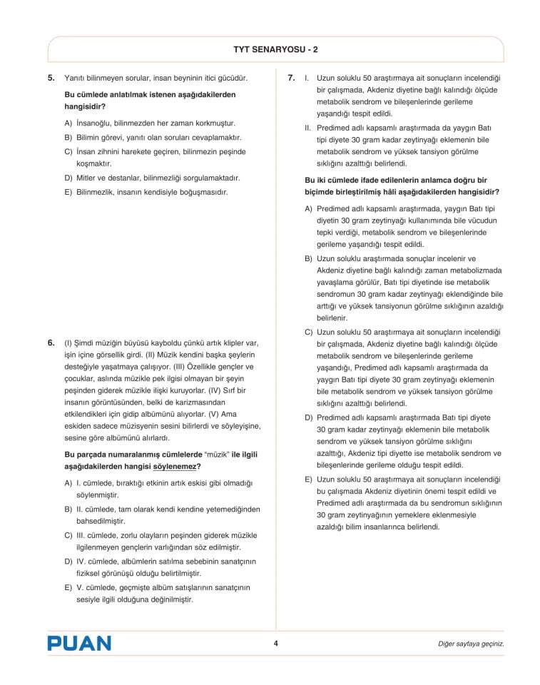 Sınav Karması TYT 3 Deneme