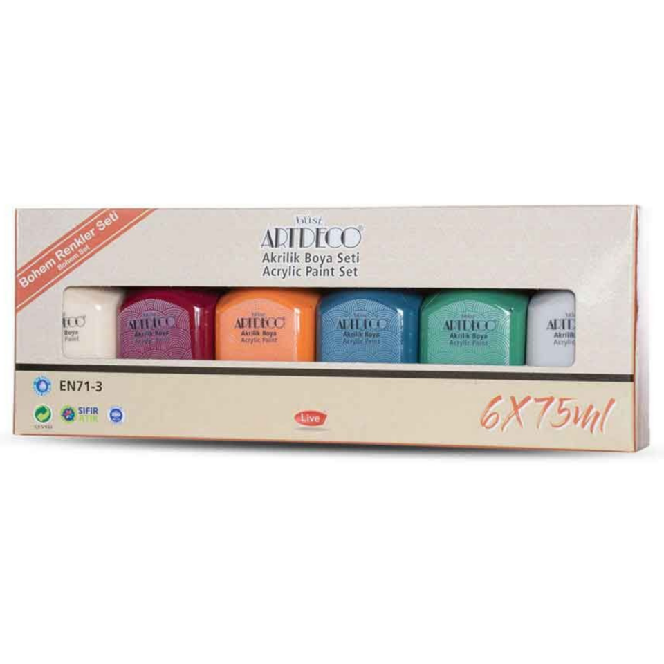 Artdeco 070I­As10 Akrilik Boya Seti  6x75  ml Bohem Renkler