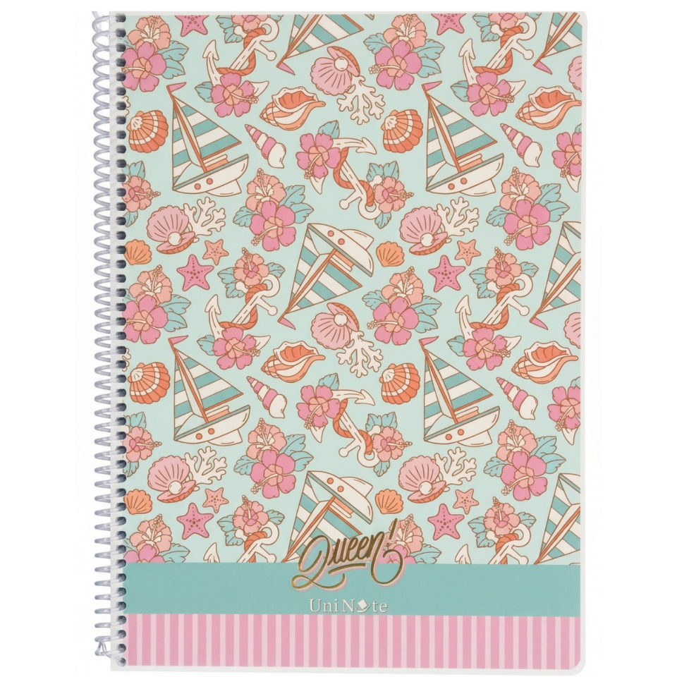 UniNote Queen Spiralli Pp Kapak A4 72 Yp.Kareli Defter 06