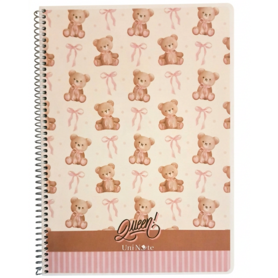 UniNote Queen Spiralli Pp Kapak A4 96 Yp.Kareli Defter 02