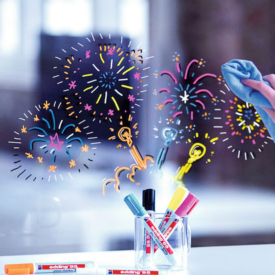 Edding Cam Yazı Tahtası Kalemi 95-­01 Siyah