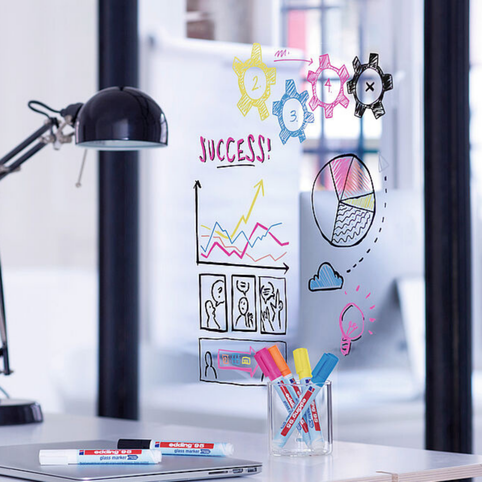 Edding Cam Yazı Tahtası Kalemi 95-­01 Siyah