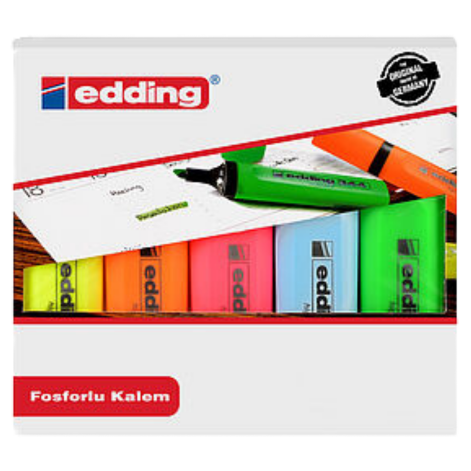 Edding Fosforlu Kalem Seti 344 5'li Doldurulabilir