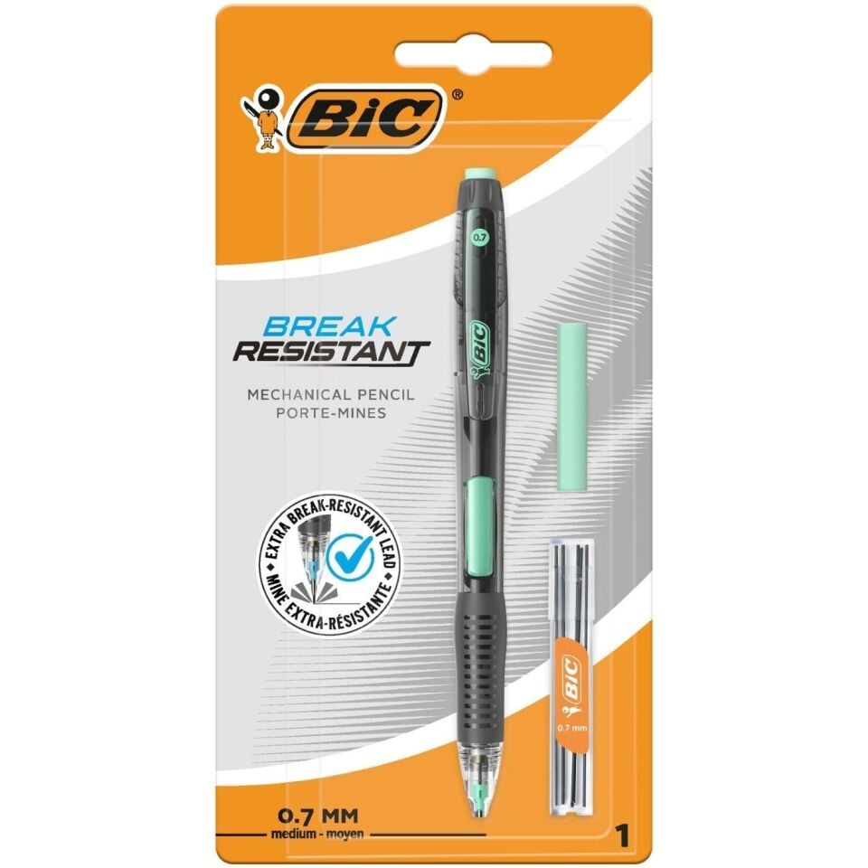 BIC Break Resıstant Versatil Kalem 1 Kalem +1 Silgi+6'li Min Blister-03 Yeşil