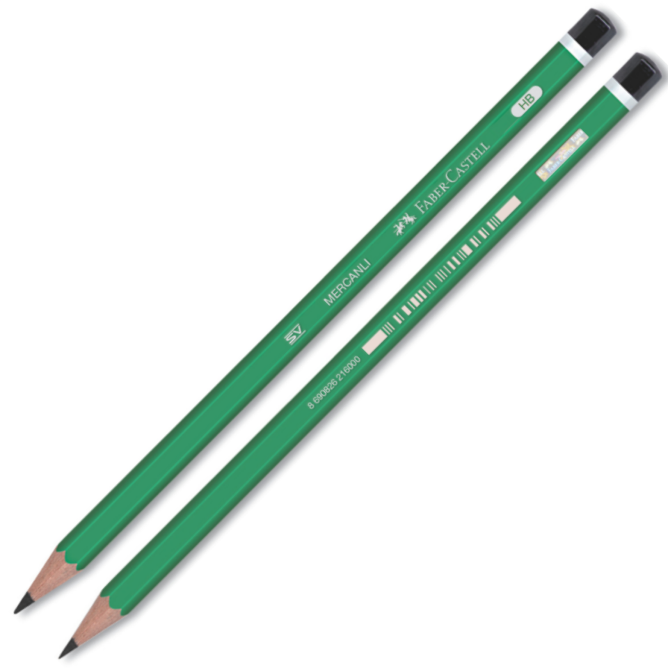 Faber Castell Köşeli Mercanlı Kurşun Kalem 160000-02 Yeşil