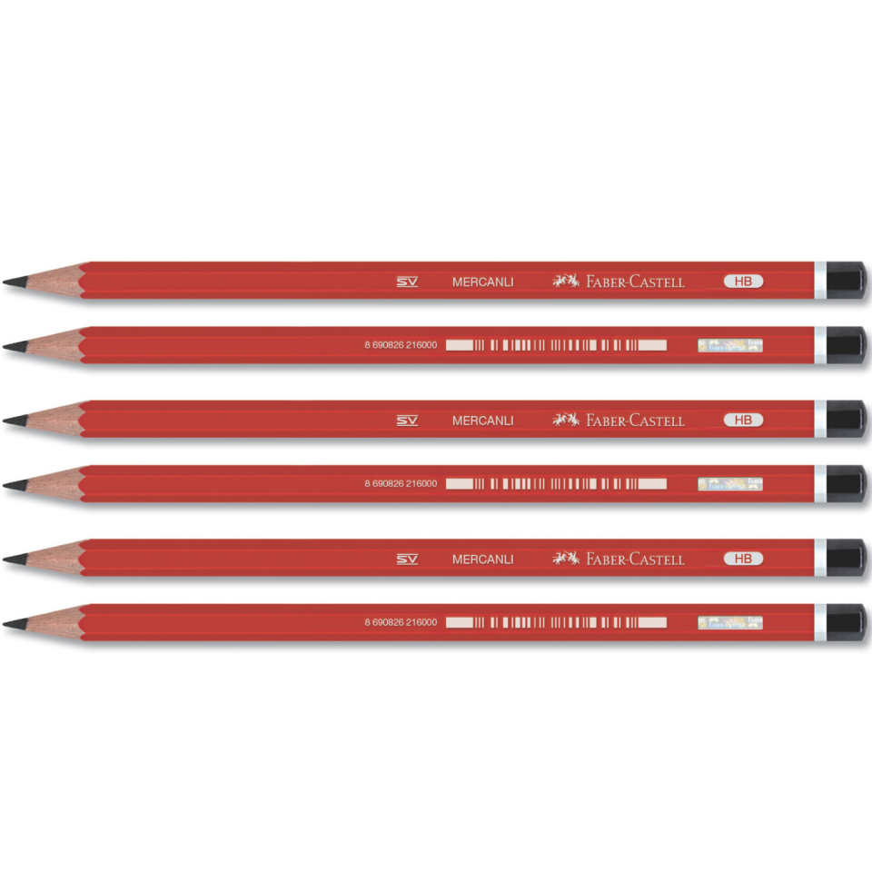 Faber Castell Köşeli Mercanlı Kurşun Kalem 160000 Kırmızı