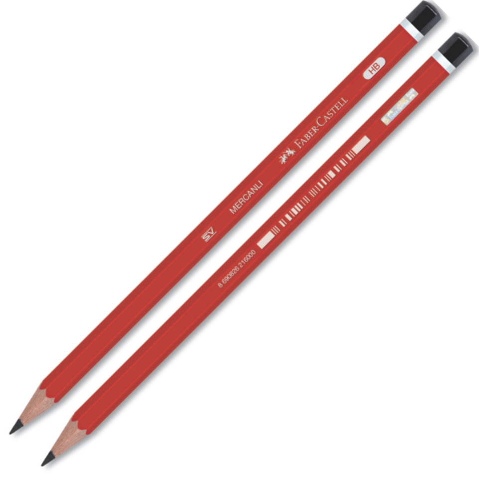 Faber Castell Köşeli Mercanlı Kurşun Kalem 160000-01 Kırmızı